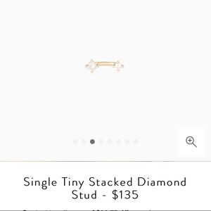 Mejuri single tiny stack diamond stud earring